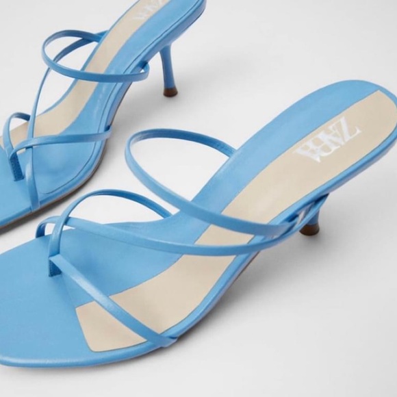 Zara Blue Strappy Sandals - Picture 3 of 11